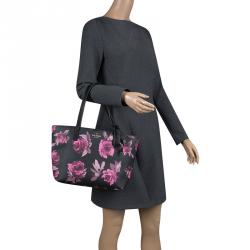 Kate Spade Black/Red Floral Print Leather Hyde Lane Riley Tote Kate Spade |  The Luxury Closet