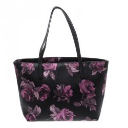 Pre Owned Kate Spade Black Floral Print Coated Canvas Hawthorne Lane Ryan Tote