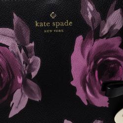 Pre Owned Kate Spade Black Floral Print Coated Canvas Hawthorne Lane Ryan Tote