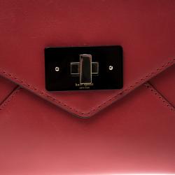 Pre Owned Kate Spade Red Leather Post Street Little Adair Clutch