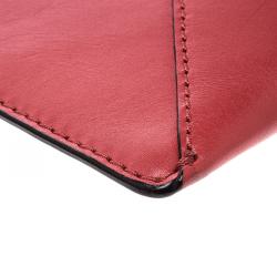 Pre Owned Kate Spade Red Leather Post Street Little Adair Clutch