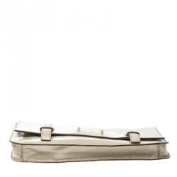 Pre Owned Kate Spade Off White Patent Leather Flicker Ellie Clutch