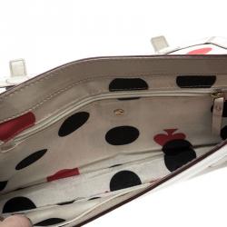 Pre Owned Kate Spade Off White Patent Leather Flicker Ellie Clutch