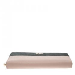 Pre Owned Kate Spade Black/Beige Leather Cameron Street Stacy Wallet