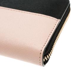 Pre Owned Kate Spade Black/Beige Leather Cameron Street Stacy Wallet