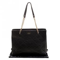 Pre Owned Kate Spade Black Leather Phoebe Tote