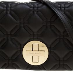 Pre Owned Kate Spade Black Quilted Leather Astor Court Flap Shoulder Bag