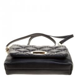 Pre Owned Kate Spade Black Quilted Leather Astor Court Flap Shoulder Bag