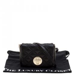 Pre Owned Kate Spade Black Quilted Leather Astor Court Flap Shoulder Bag