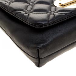 Pre Owned Kate Spade Black Quilted Leather Astor Court Flap Shoulder Bag