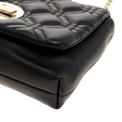 Pre Owned Kate Spade Black Quilted Leather Astor Court Flap Shoulder Bag