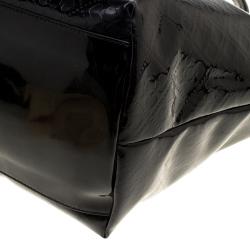 Pre Owned Kate Spade Black Embossed Patent Leather Tote