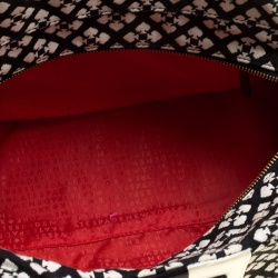 Pre Owned Kate Spade Black/White Canvas and Leather Stevie Satchel