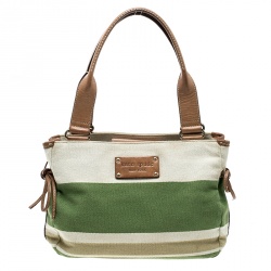 Pre Owned Kate Spade Multicolor Canvas Striped Tote