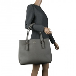 Pre Owned Kate Spade Grey Leather Cove Street Airel Tote