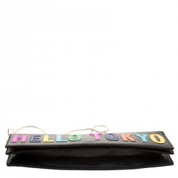 Pre Owned Kate Spade Black Leather Hello Tokyo Zena Clutch