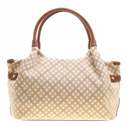 Pre Owned Kate Spade Beige/Brown Canvas and Leather Stevie Bag