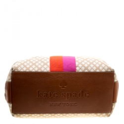 Pre Owned Kate Spade Beige/Brown Canvas and Leather Stevie Bag