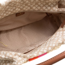 Pre Owned Kate Spade Beige/Brown Canvas and Leather Stevie Bag