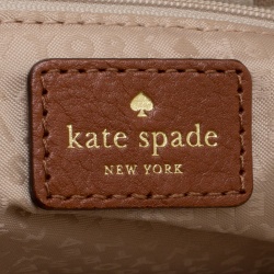 Pre Owned Kate Spade Beige/Brown Canvas and Leather Stevie Bag
