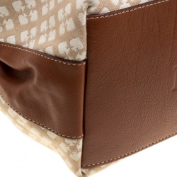 Pre Owned Kate Spade Beige/Brown Canvas and Leather Stevie Bag