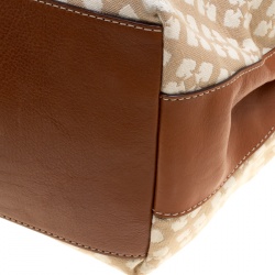 Pre Owned Kate Spade Beige/Brown Canvas and Leather Stevie Bag