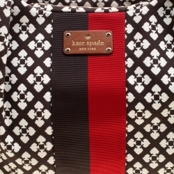 Pre Owned Kate Spade Brown Monochrome Printed Canvas and Leather Stevie Bag