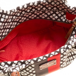 Pre Owned Kate Spade Brown Monochrome Printed Canvas and Leather Stevie Bag