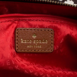 Pre Owned Kate Spade Brown Monochrome Printed Canvas and Leather Stevie Bag