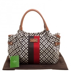 Pre Owned Kate Spade Brown Monochrome Printed Canvas and Leather Stevie Bag