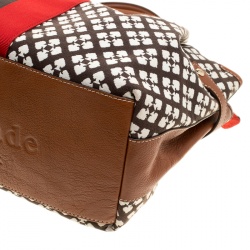 Pre Owned Kate Spade Brown Monochrome Printed Canvas and Leather Stevie Bag