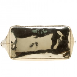 Pre Owned Kate Spade Gold Mirrored Embossed Thermoplastic Tote