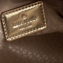 Pre Owned Kate Spade Gold Mirrored Embossed Thermoplastic Tote