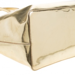 Pre Owned Kate Spade Gold Mirrored Embossed Thermoplastic Tote