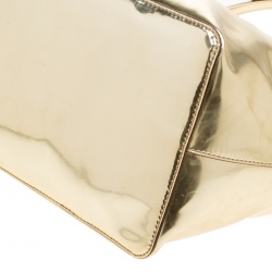 Pre Owned Kate Spade Gold Mirrored Embossed Thermoplastic Tote