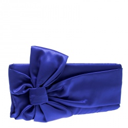 Pre Owned Kate Spade Blue Satin Evening Belles Gini Clutch