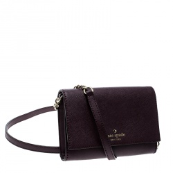 Pre Owned Kate Spade Burgundy Leather Cedar Street Cami Crossbody Bag