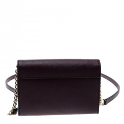 Pre Owned Kate Spade Burgundy Leather Cedar Street Cami Crossbody Bag