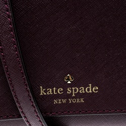 Pre Owned Kate Spade Burgundy Leather Cedar Street Cami Crossbody Bag