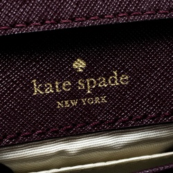 Pre Owned Kate Spade Burgundy Leather Cedar Street Cami Crossbody Bag