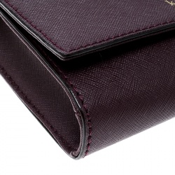 Pre Owned Kate Spade Burgundy Leather Cedar Street Cami Crossbody Bag