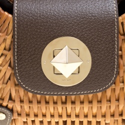 Pre Owned Kate Spade Beige Woven Rattan Hobo