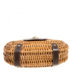 Pre Owned Kate Spade Beige Woven Rattan Hobo