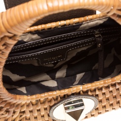 Pre Owned Kate Spade Beige Woven Rattan Hobo