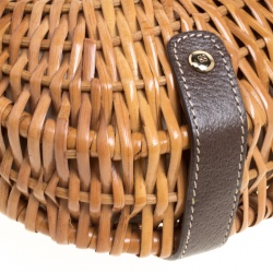 Pre Owned Kate Spade Beige Woven Rattan Hobo