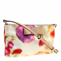 Pre Owned Kate Spade Multicolor Printed Nylon Crossbody Bag