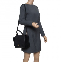 Pre Owned Kate Spade Black Leather and Suede Magnolia Park Top Handle Bag