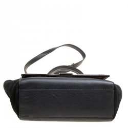 Pre Owned Kate Spade Black Leather and Suede Magnolia Park Top Handle Bag