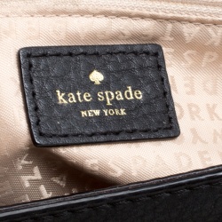 Pre Owned Kate Spade Black Leather and Suede Magnolia Park Top Handle Bag