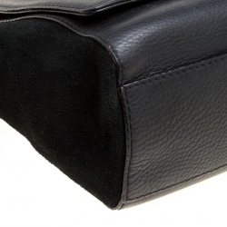 Pre Owned Kate Spade Black Leather and Suede Magnolia Park Top Handle Bag